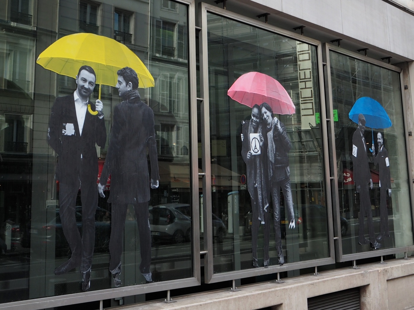 umbrellas street art Paris