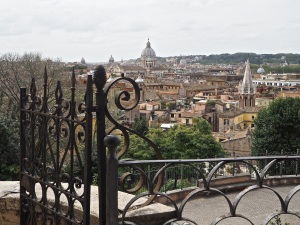 Rome view from Villa Borghese gardens