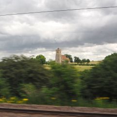 A Cambridgeshire village church glimpsed from the East Coast Main Line - July 2016