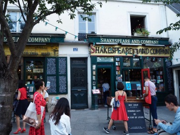 Visitors to a famous Paris bookshop - September 2018